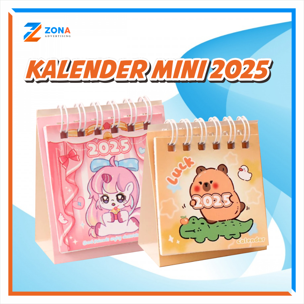 

KALENDER 2025 / KALENDER MINI 2025 / KALENDER MINI KARTUN CAPYBARA, PANDA, FLOWER, GREEN NATURE, ASTRONOT