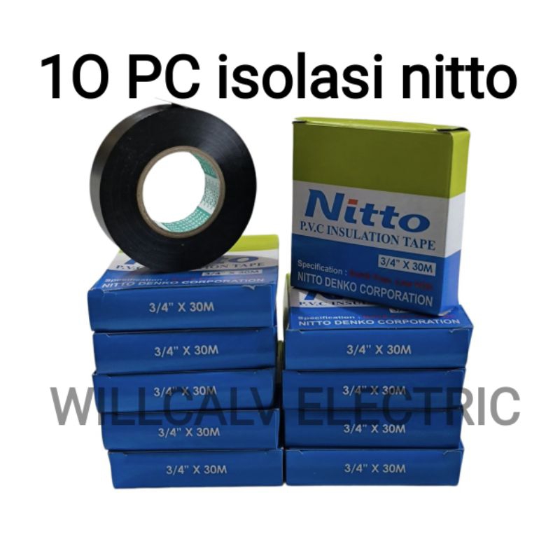 Paket 10 pc Isolasi listrik Nitto / Isolasi kabel listrik Nitto / Isolasi Nitto