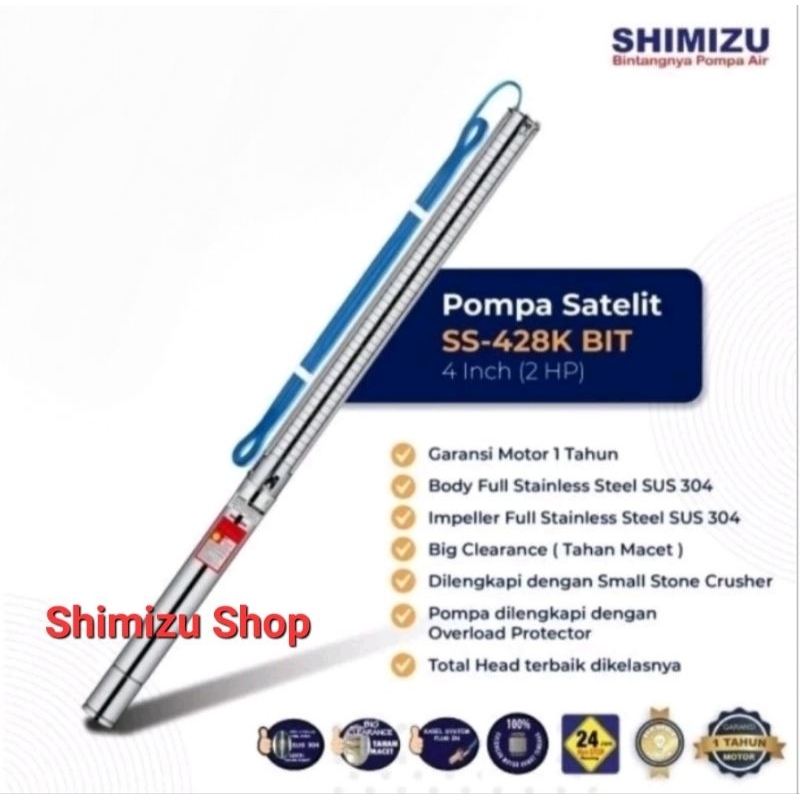 POMPA SUBMERSIBLE PUMP SHIMIZU POMPA SATELIT SHIMIZU SS-428 K BIT 4 INCH (2 HP)