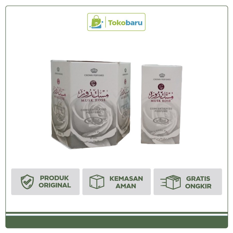 Parfum Al Rehab Musk Rose 1 Box (6pcs) / Minyak Wangi Aroma Musk Rose Original Perfume