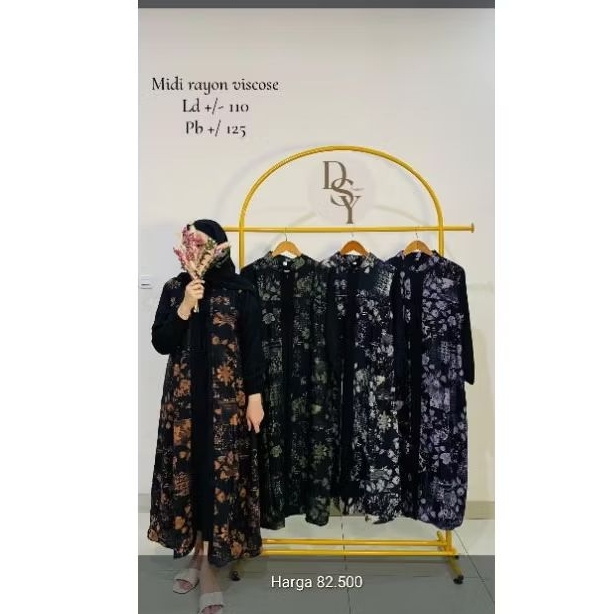 midi dress katun viscose