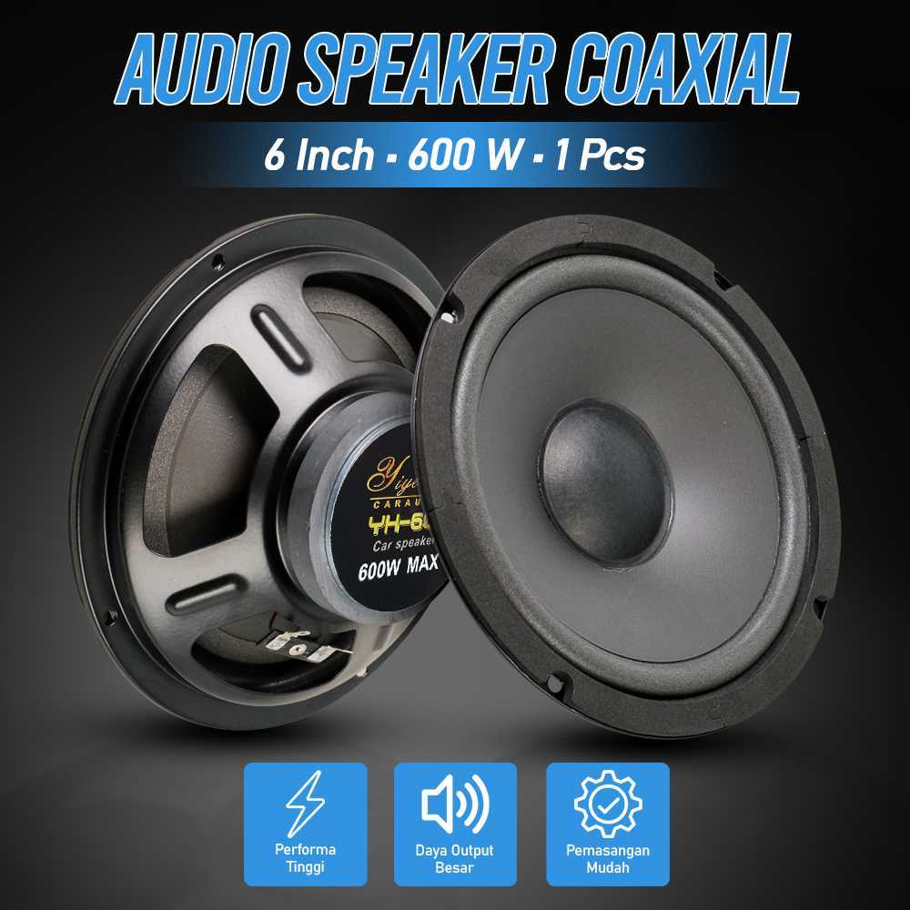 2PCS Speaker Pintu Mobil 6 Inch 600 Watt Subwoofer FullBass