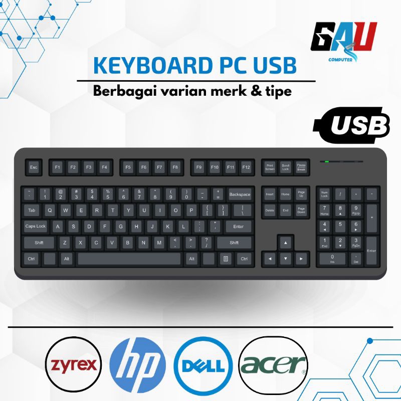 KEYBOARD PC KOMPUTER USB SECOND BERGARANSI