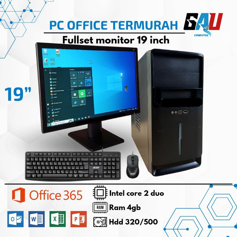 OBRAL MURAH PC KOMPUTER FULLSET OFFICE