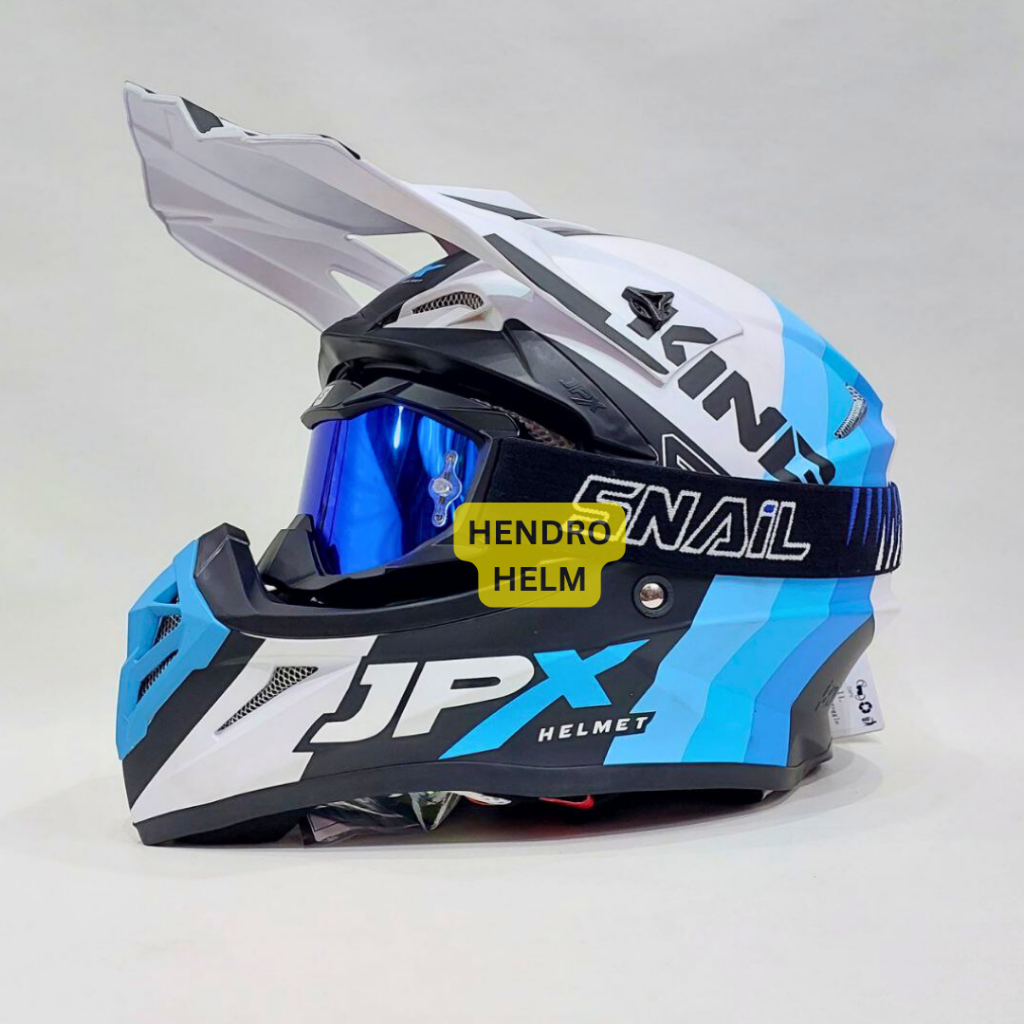 Helm Jpx Cross Fox1 X37 White Dop King Trail
