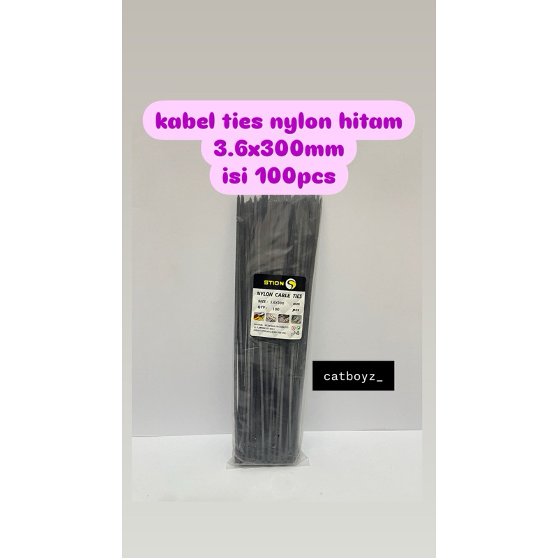 

kabel ties nylon hitam 3.6x300mm isi 100pcs