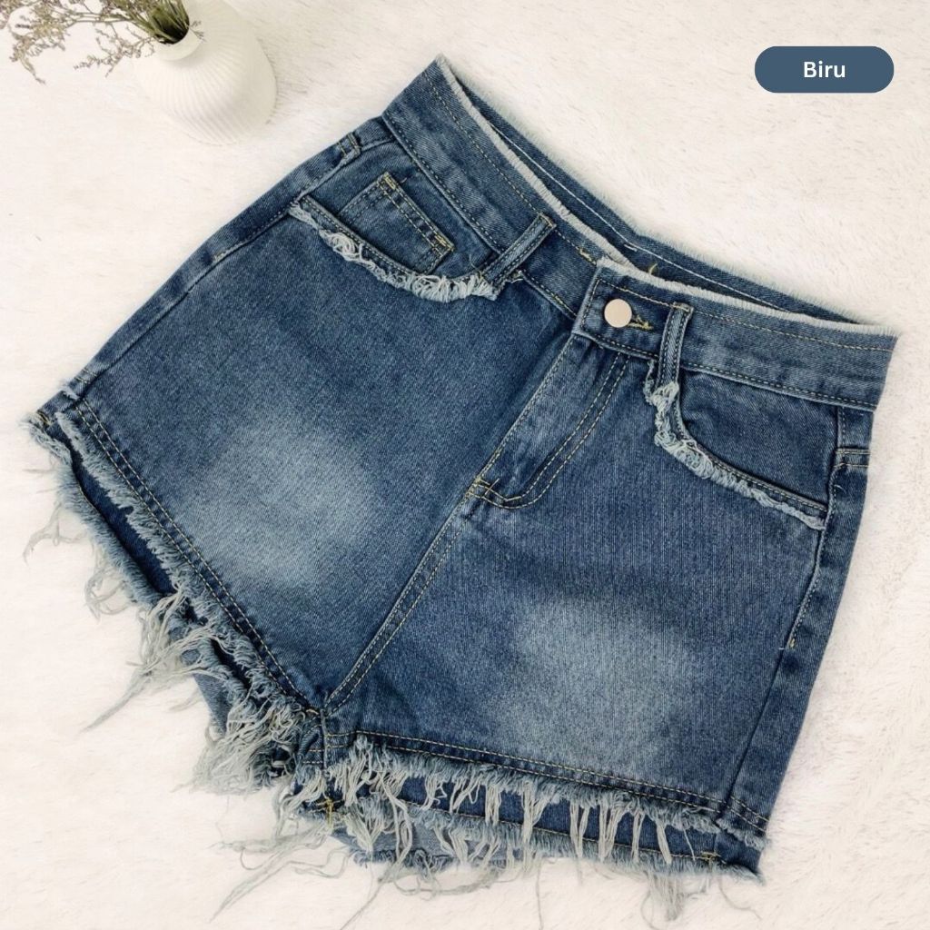 KOKO - Celana Jeans Pendek Rawis Hot Pants Sexy Wanita Cewek