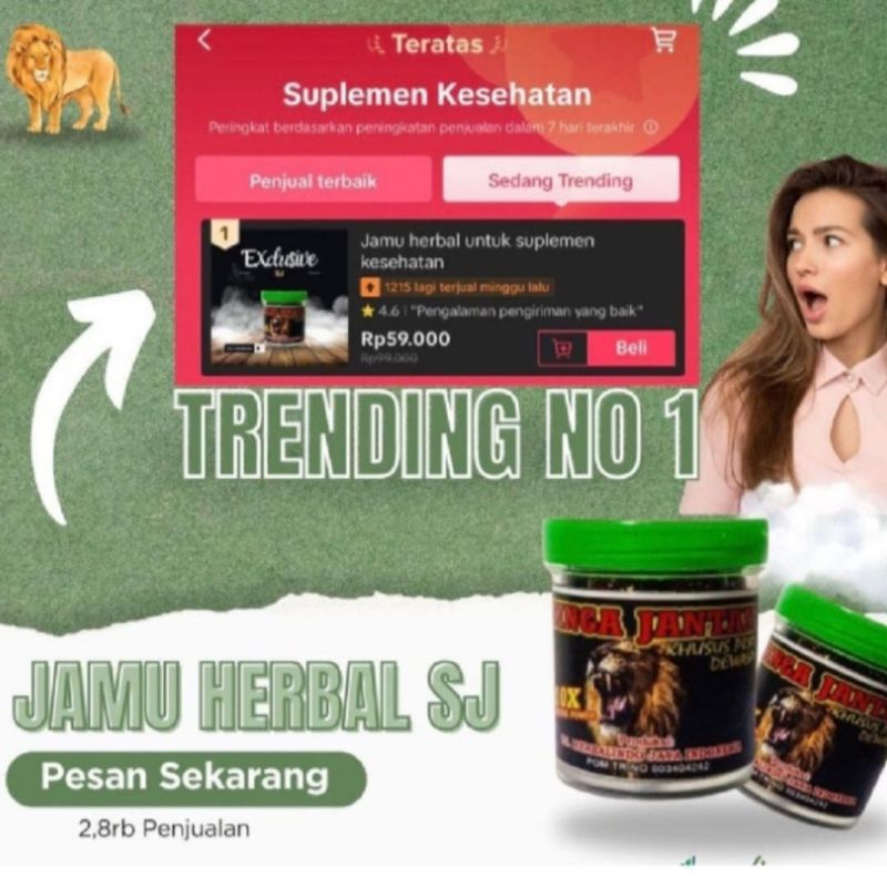 SJ 1 botol full isi 6 kapsul suplemen kesehatan multivitamin herbalis tahan lama original 100% BPOM 