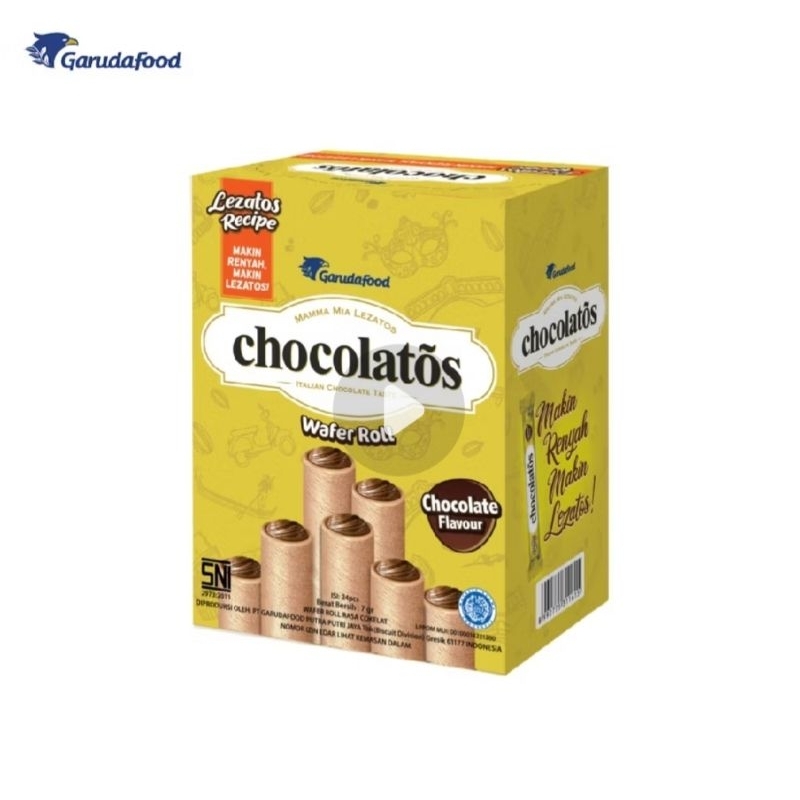 

Chocolatos wafer roll 1 pak isi 24 pics