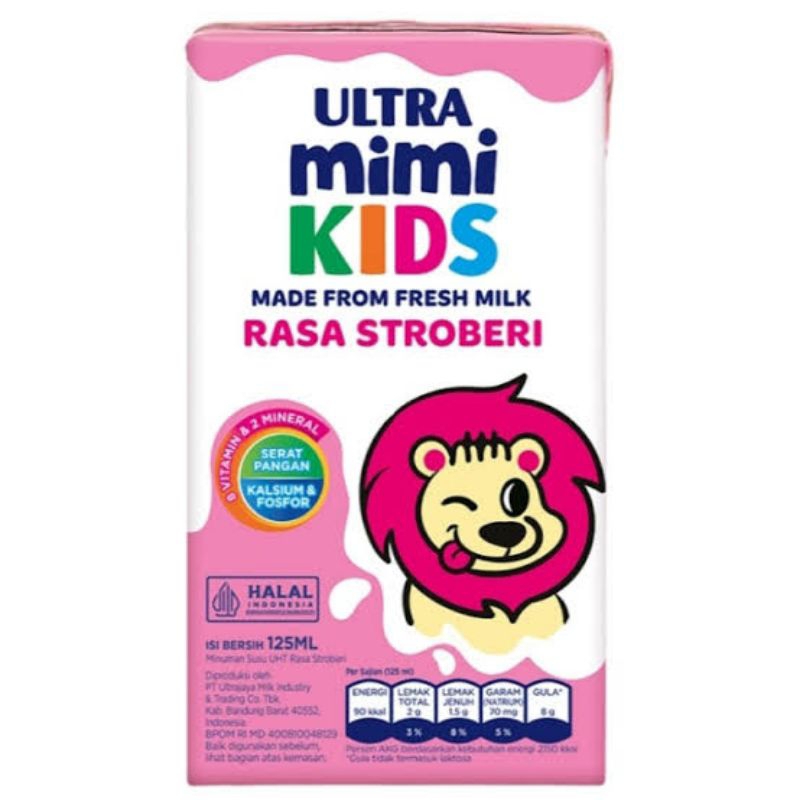 

Ultramimi Kids UHT 125ml Strawbery Sedus isi 40 Pcs