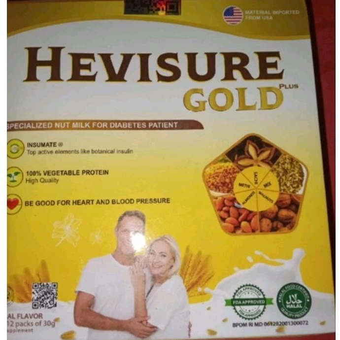 

HEVISURE Gold Susu Buat Penderita Diabetes Asli 1 box isi 12 Shaset