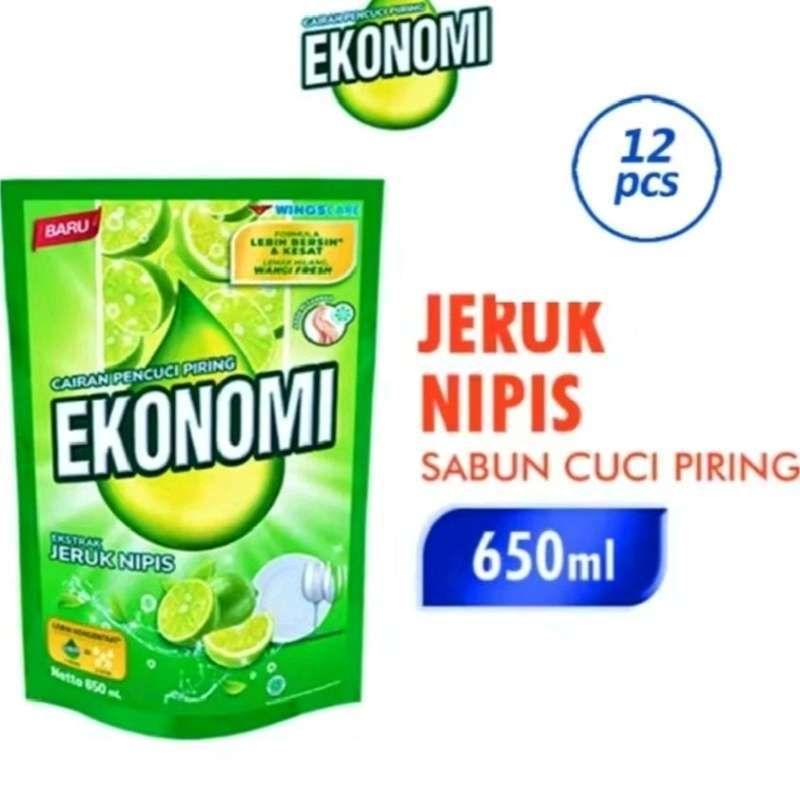 pencuci piring EKONOMI jeruk nipis 650ml 1 dus 12pcs