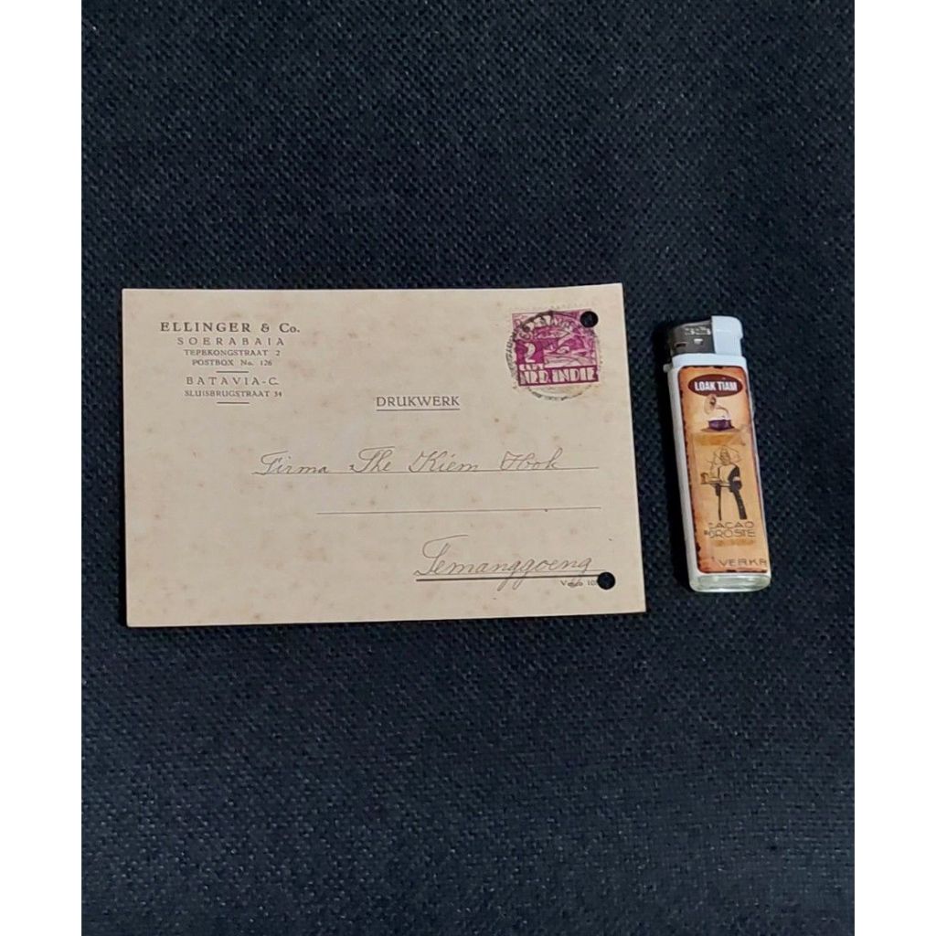 

kartu pos briefkaart batavia ke temanggoeng