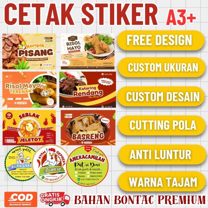 

cetak stiker custom Lebel makanan/stiker Lebel/sticker