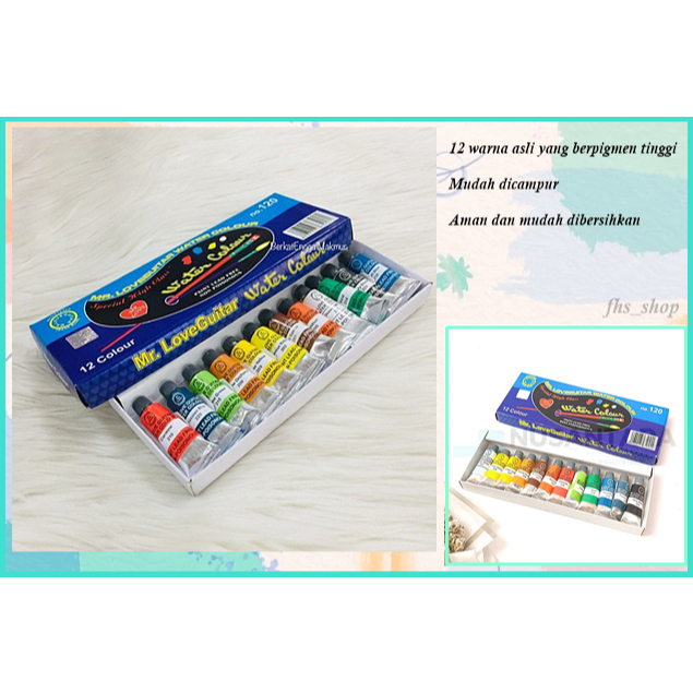 

Cat Air 12 Warna Kecil Guitar No.110 Mr. Love Guitar Water Colour