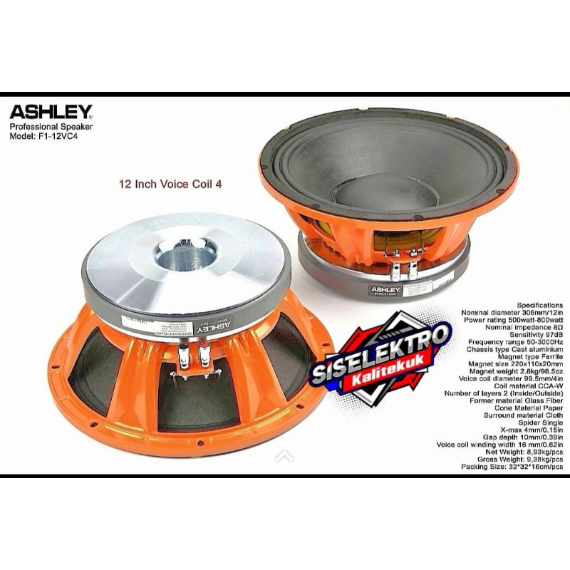 Speaker 12 Inch Ashley F1 12VC4 Ashley 12VC4 Oren