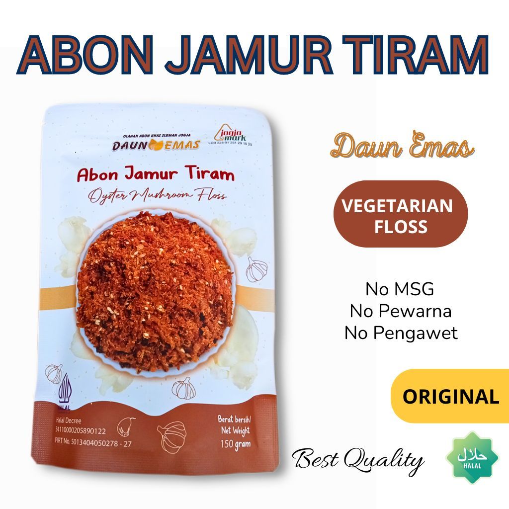 

Abon Jamur Tiram Vegetarian Floss Original Manis Gurih Halal Higienis 150 Gram No MSG Penagwet