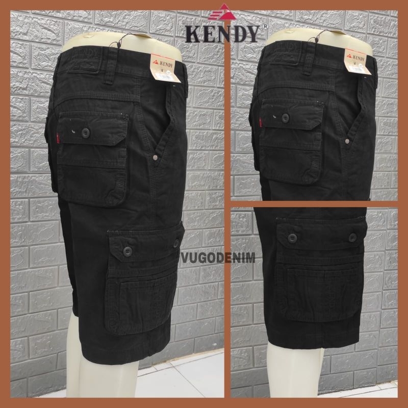 KENDY sz 27-38 celana pendek cargo pria / celana pendek cargo kendy / celana pendek cargo hitam / ce