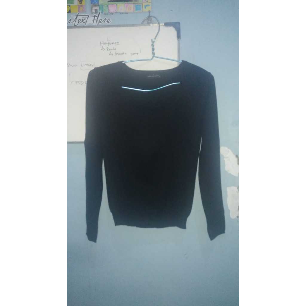 Blouse Hitam Wanita Lengan Panjang Merek Noir Sur Blanc Ukuran S Preloved