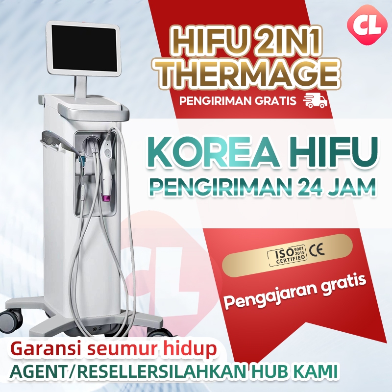 Hifu Thermage 2in1 ultrasound wajah alat hifu v shape alat clinic kecantikan Mesin Pengencang Kulit 