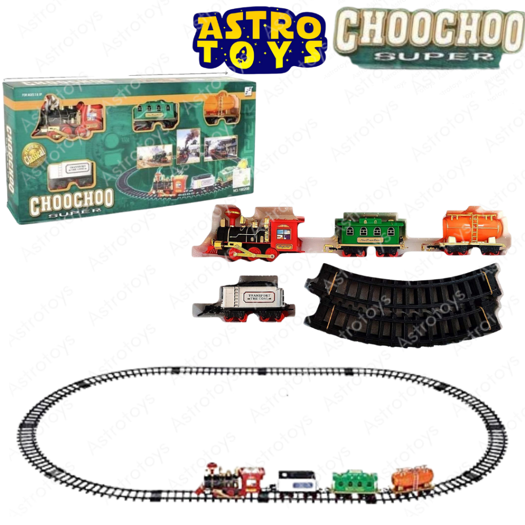 Mainan Anak Track Set Kereta Api Chocho Classical Train bisa Keluar Asap & Ada suara 19020B