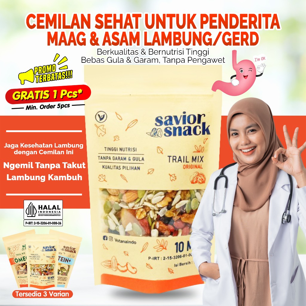 

Cemilan Sehat untuk Asam Lambung & Maag/Gerd, Makanan Sehat | Trail Mix Nut and Fruit | Savior Snack