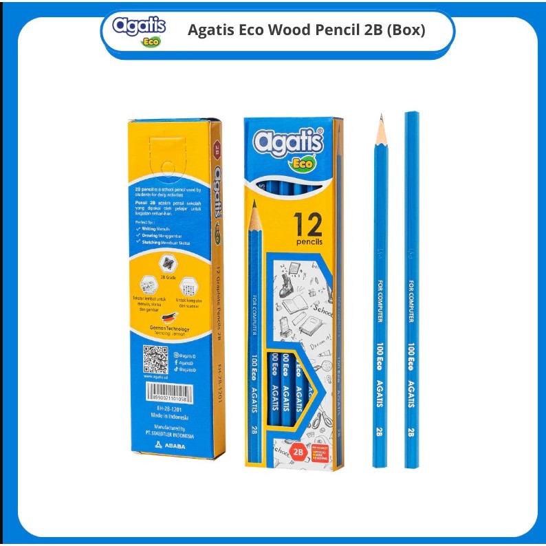 

Pensil 2B Agatis Eco Wood Blue Pencil Per Pack