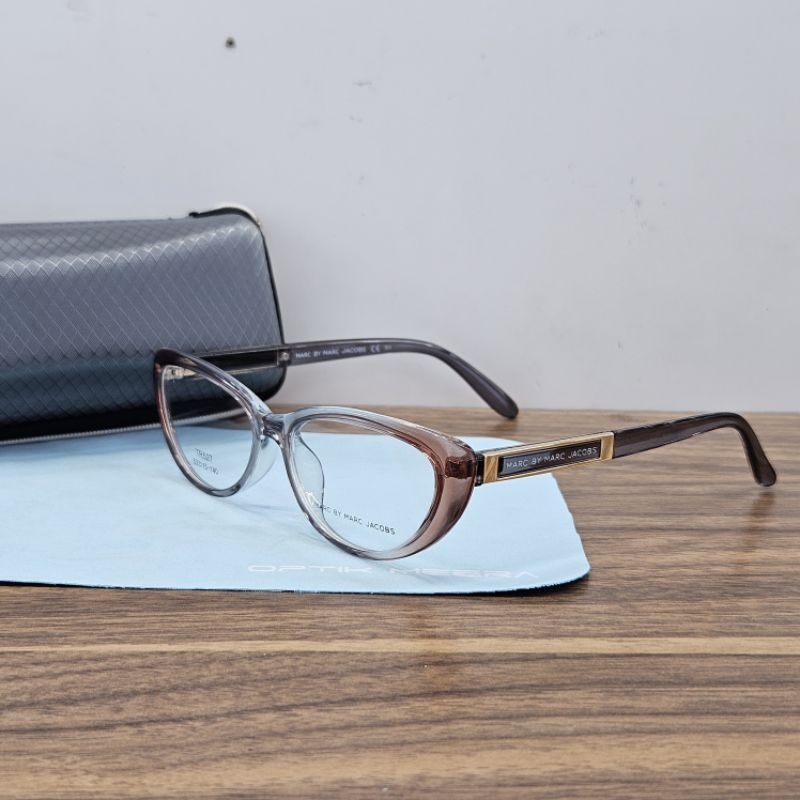 frame kacamata wanita cateye MJ527 coklat gradasi abu