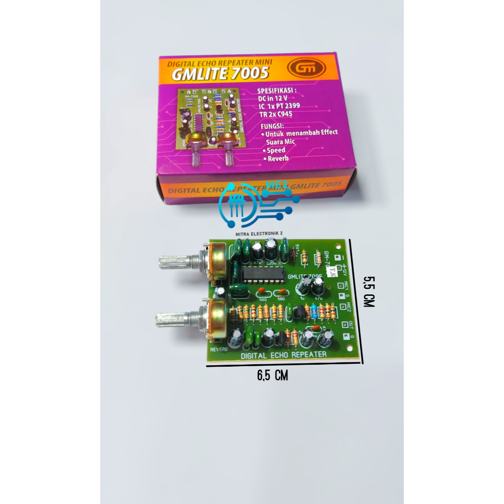Rakitan Power Amplifier Kit Modul Digital Echo Repeater Mini Gm Lite 7005 2 Potensio