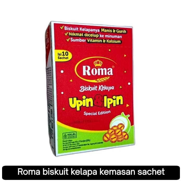 

Roma Biskuit Kelapa Upin & Ipin | Isi 10 Bks @ 36 Gr | Mayora