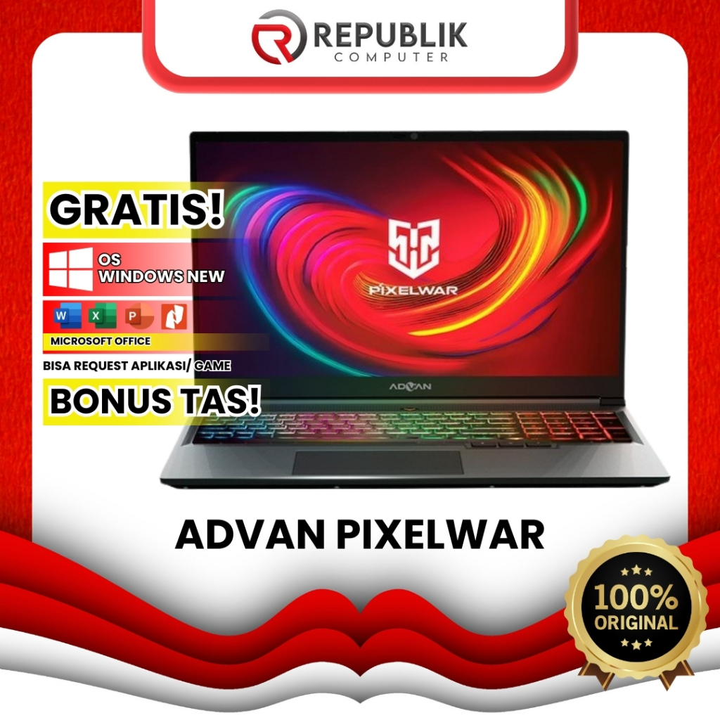 LAPTOP GAMING ADVAN PIXELWAR RYZEN 5 RAM BESAR SUPER KENCENG BERGARANSI