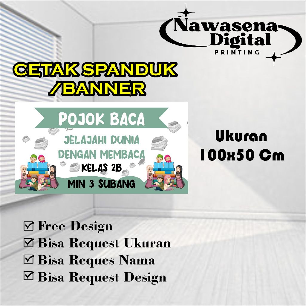 Cetak Spanduk Banner Pojok Baca