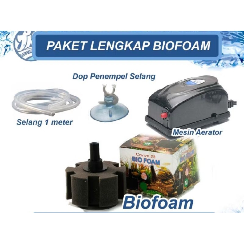 PAKET BIOFOAM M + AERATOR / filter siap pakai