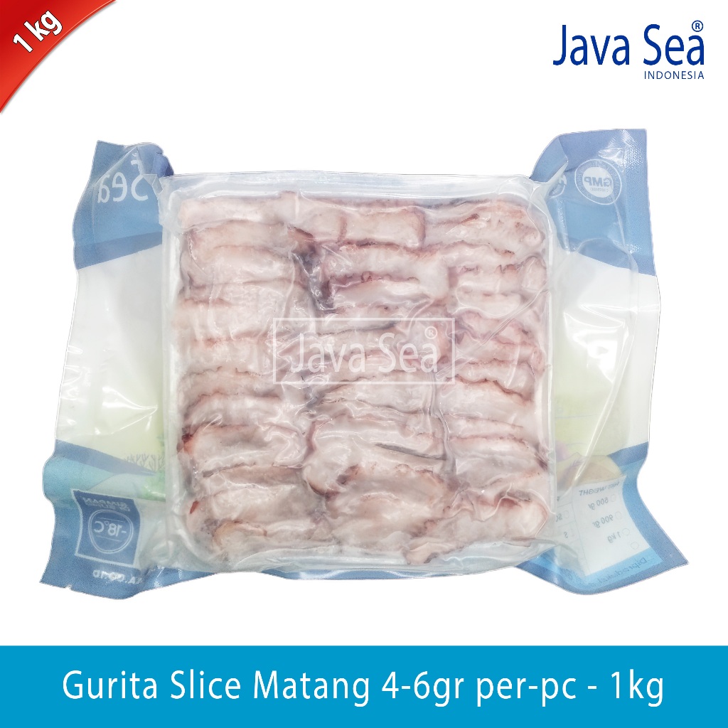 

Gurita Slice Matang 4-6 gr per pcs pack 1kg Up Java Sea