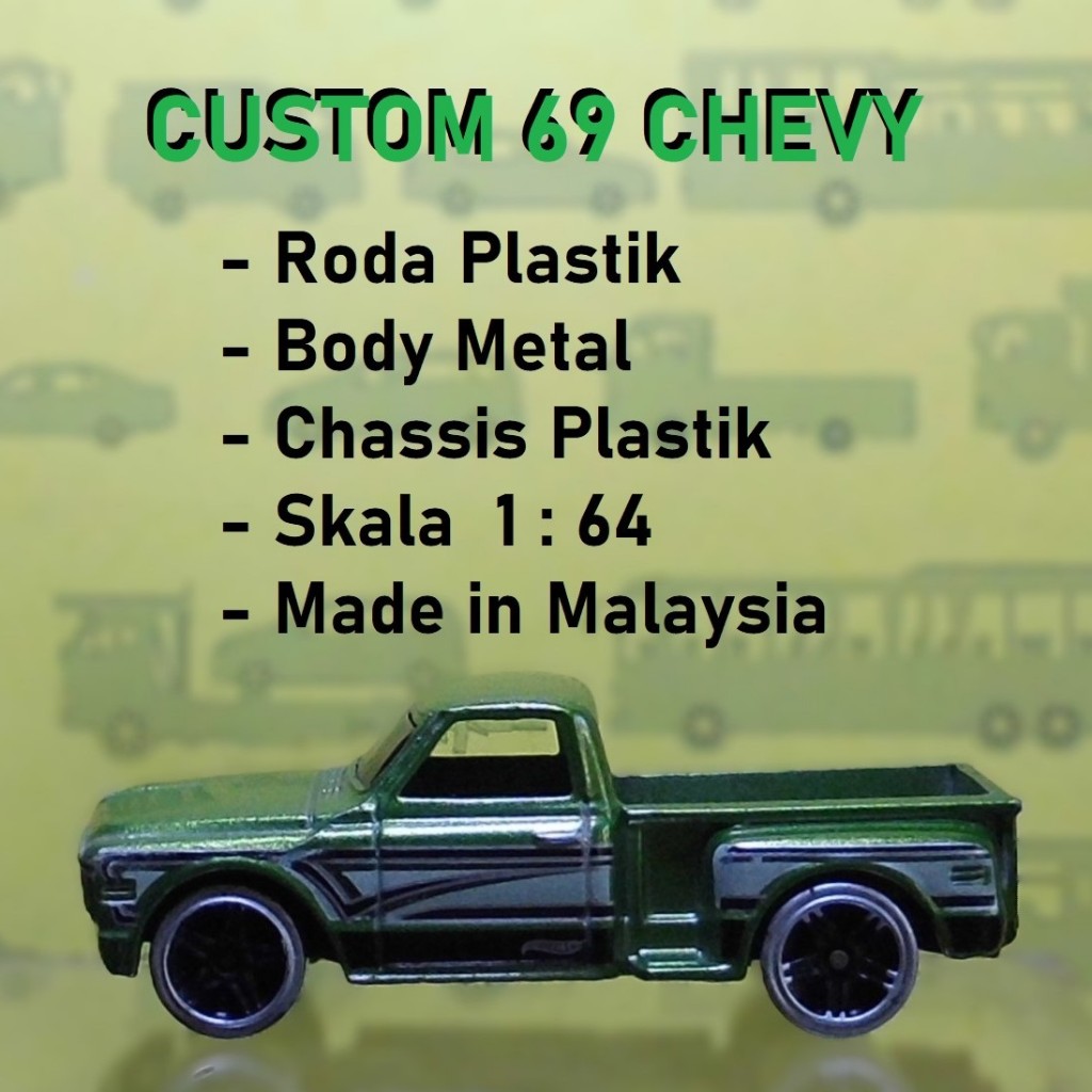Hot Wheels Loose  Custom 69 Chevy Green