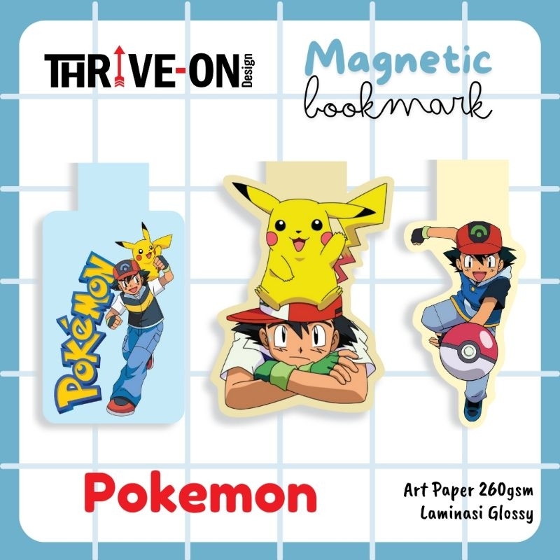 

Magnetic Bookmark / Pembatas Buku Magnet Anime POKEMON ASH