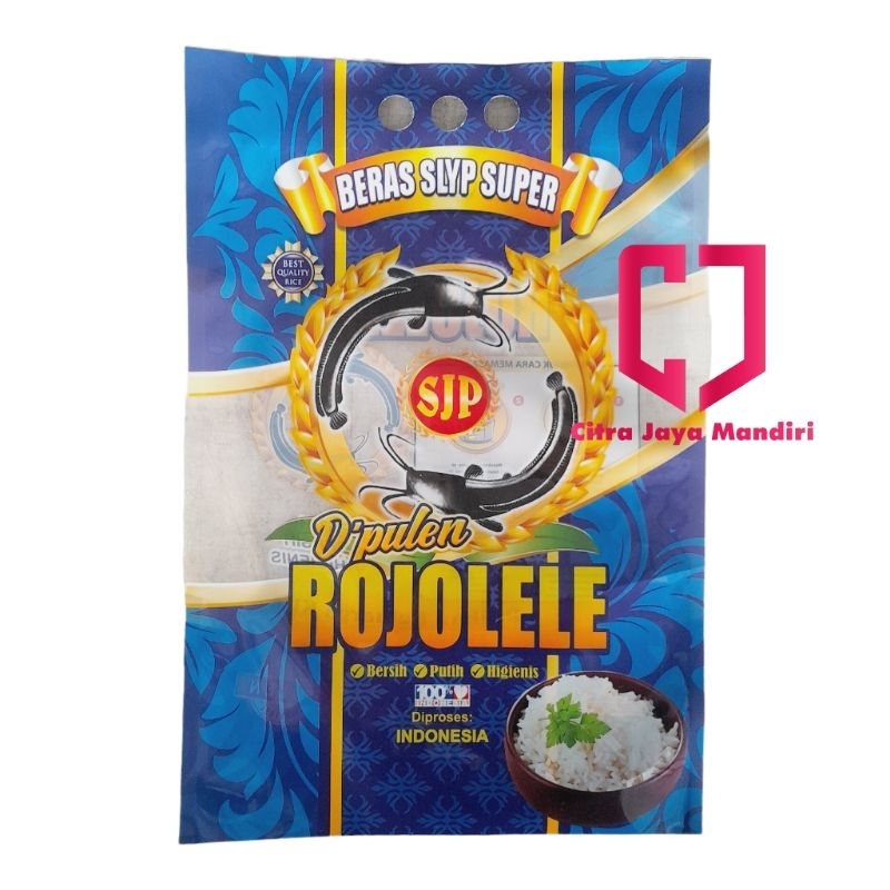50Pcs Kemasan Beras Rinjani/ Rojolele/Daun Suji/ Rojolele Hitam/ Ramos Bandung/Rajalelemsp Ukuran5Kg