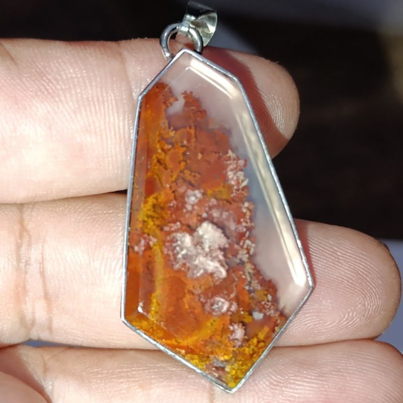 PS 02 Liontin Batu Asli Natural garansi Lumut Trenggalek Merah Joss Super Promo