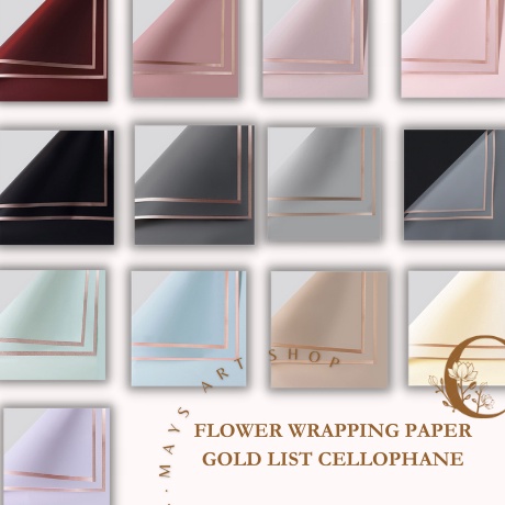 

Update Gembira 1 Pak 2 Lembar Kertas Buket Bunga 1 Pak Flower Wrapping Paper Cellophane Gold List Semi Transparan Flower Wrap 2 Lembar Transparent Frame Pinggir Emas Money Bouquet Florist Per Pack Waterproof Korean Style
