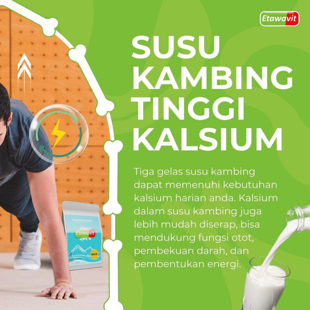 

Susu Kambing Etawavit tinggi Kalsium Solusi masalah Tulang dan Sendi