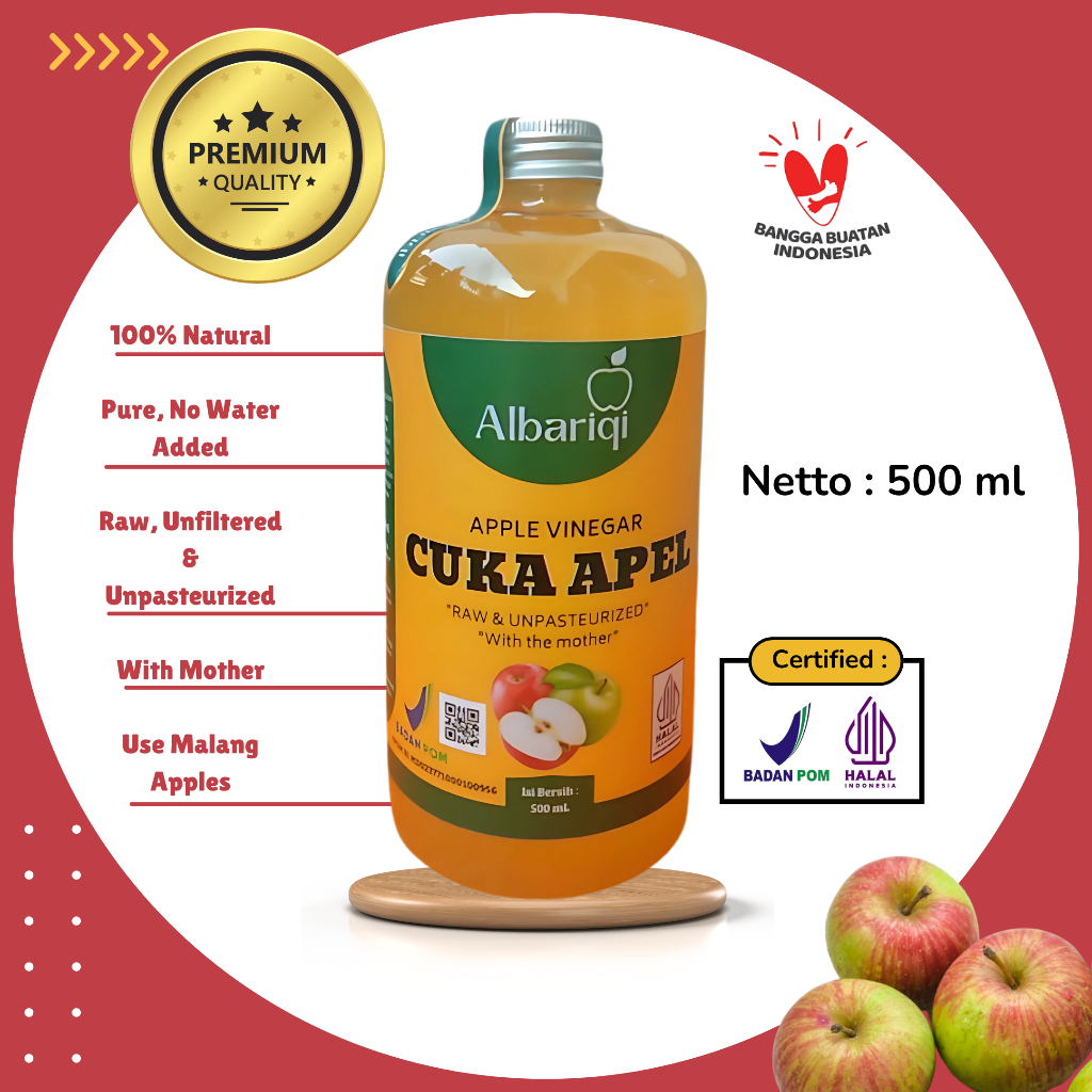 

Cuka Apel ALBARIQI Premium Quality 500 ml