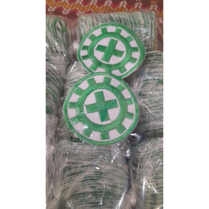 Bordir logo SAFETY bulat 5cm satuan
