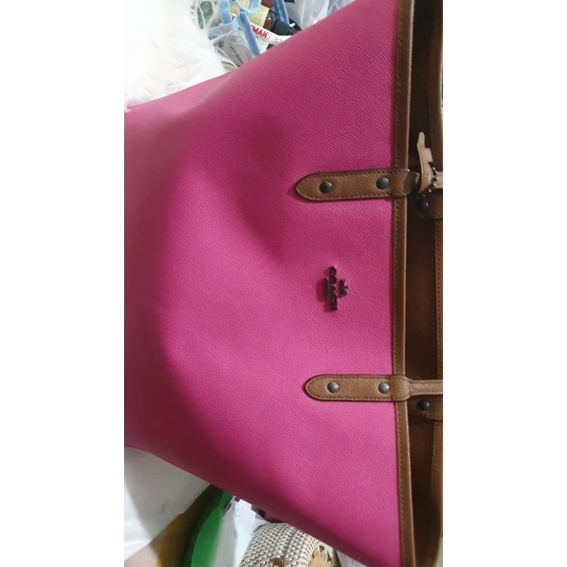 Coach Reversible tan and pink tote bag