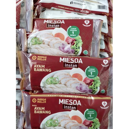 

2 PICIS MIESOA INSTAN RASA AYAM BAWANG MARGA MULYA TERMURAH 65 GRAM