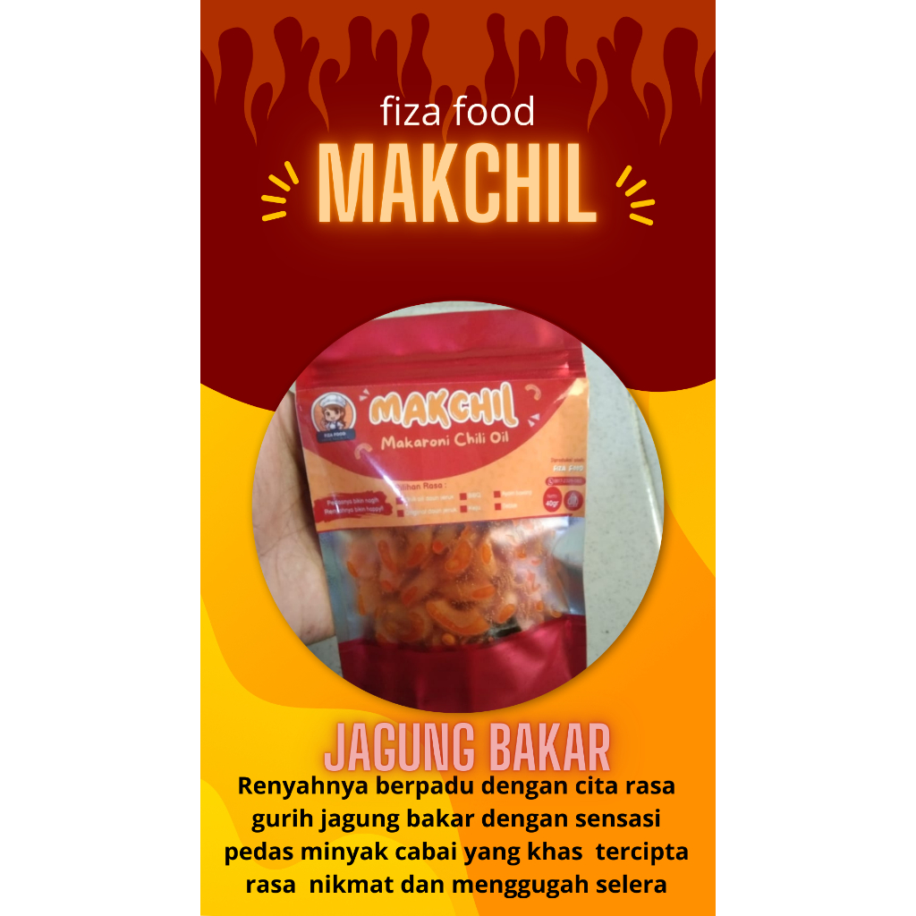 

Makaroni Chili Oil 40 gram Rasa Jagung Bakar