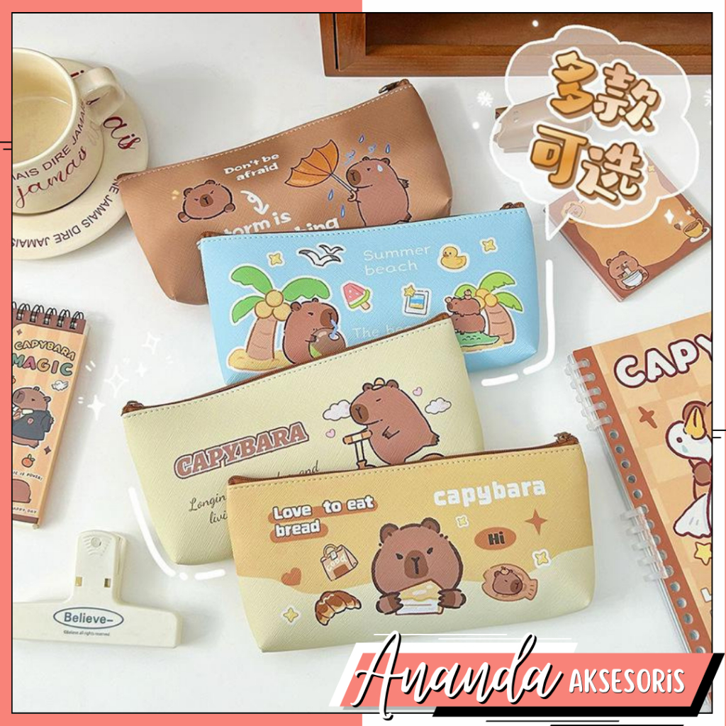 

Kotak Pensil Pencil Case Motif Capybara Kapibara