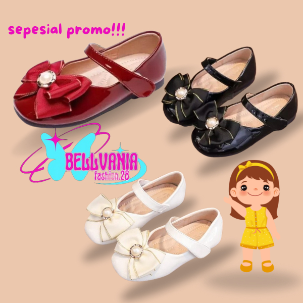 Sepatu balet anak umur 1 2 3 4 - 10 tahun / sepatu anak perempuan model pita mutiara Bisa COD (