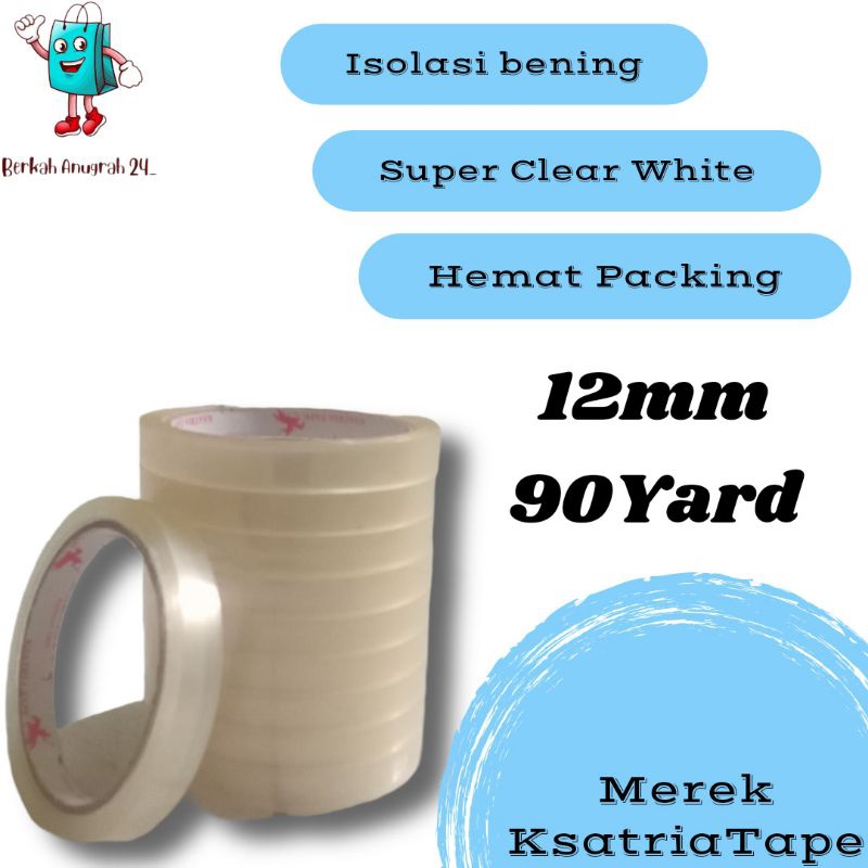 

Solatip/selotip/isolasi bening uk (12mm*90Yard) isi 1Slop(6pcs)selotip hemat packing
