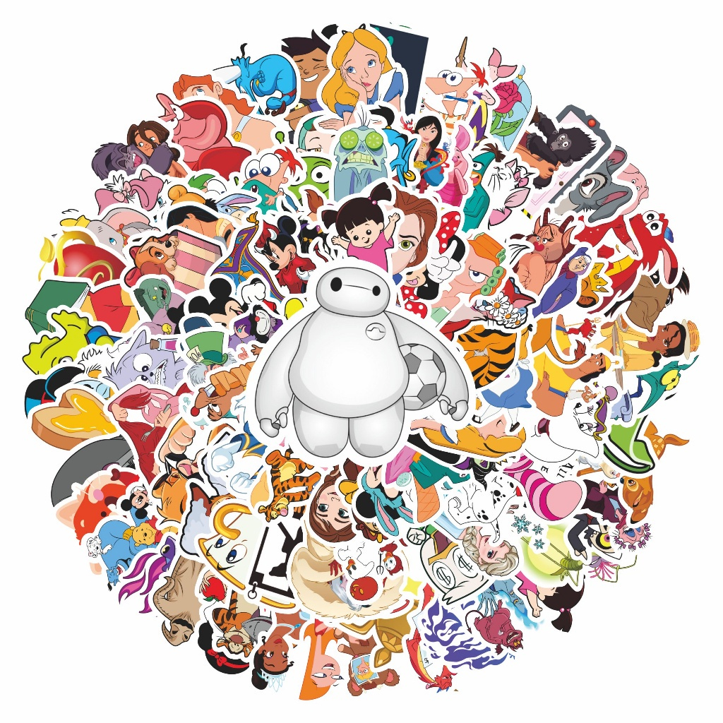 

COD✨ 100 Pcs Stiker Motif Kartun Disney Anti Air Untuk Dekorasi Notebook Sepeda Skateboard Handphone DIY