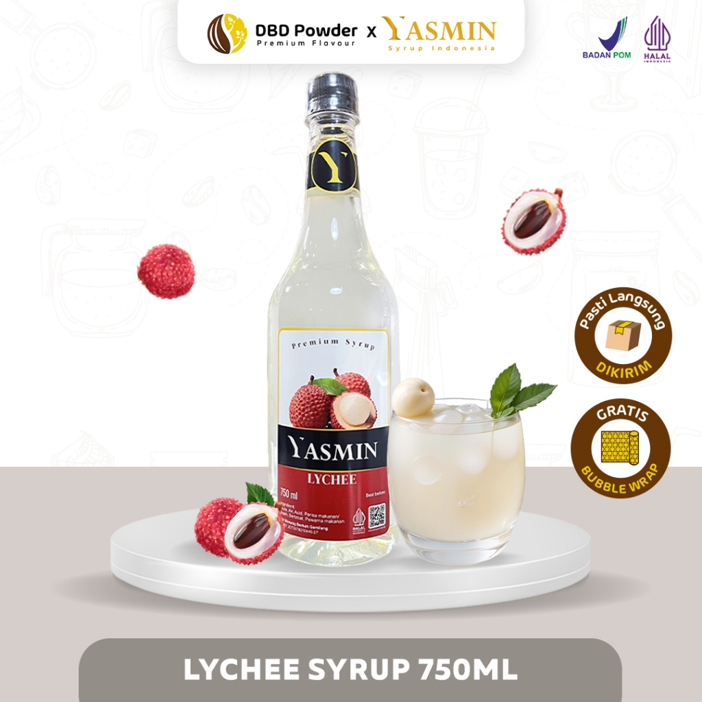 

Yasmin - Syrup Lychee (750ml) | Sirup Minuman Rasa Leci